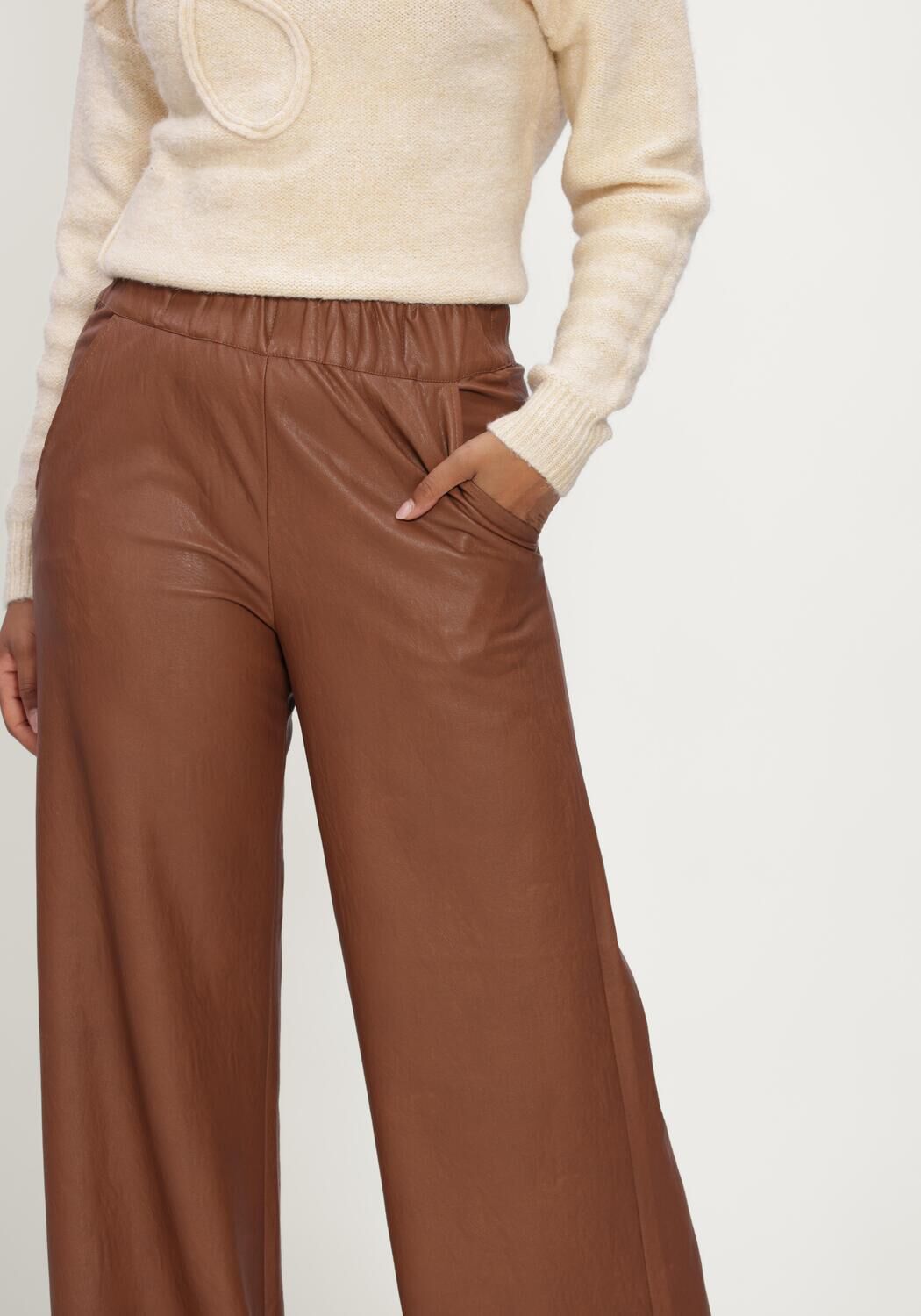 Braune CAROLINE BISS Weite Hose 4570 - large