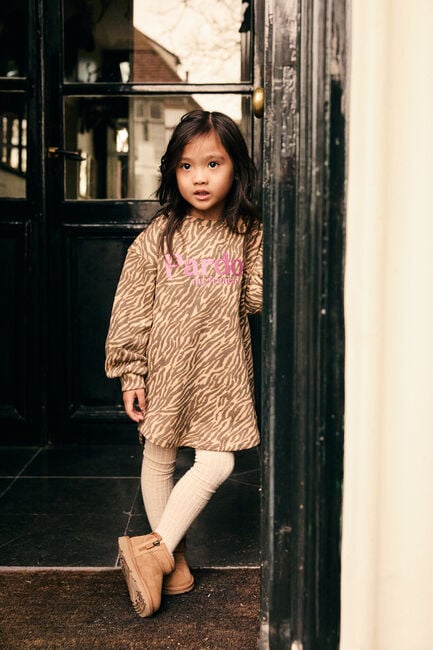 Beige DAILY7 Minikleid SWEAT DRESS LONGSLEEVE ANIMAL - large