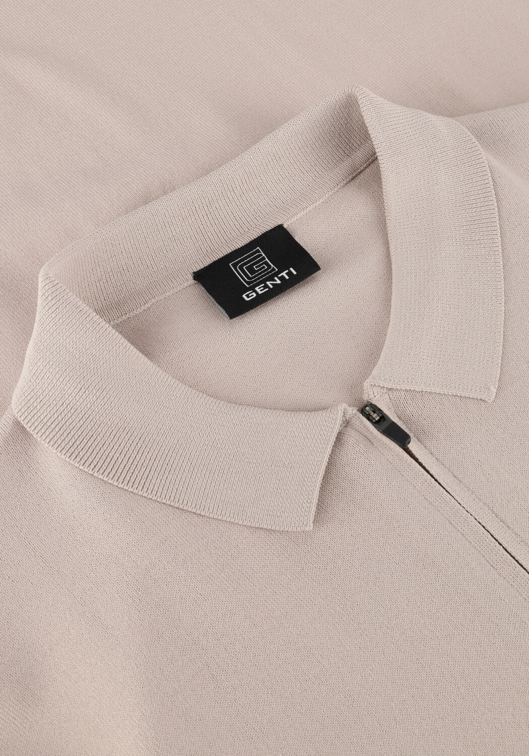 Beige GENTI Polo-Shirt POLO ZIP SS K2053-1260 - large