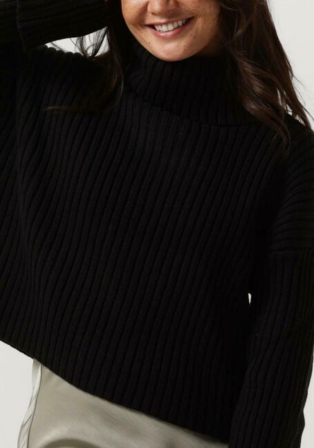 Schwarze NEO NOIR Rollkragenpullover BENSON CROPPED KNIT BLOUSE - large