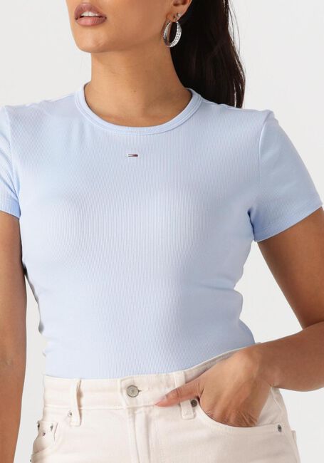 Hellblau TOMMY JEANS T-shirt TJW SLIM ESSENTIAL RIB SS EXT - large