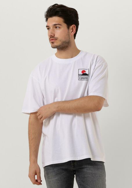 Weiße EDWIN T-shirt SUNSET ON MT FUJI TS SINGLE JERSEY - large