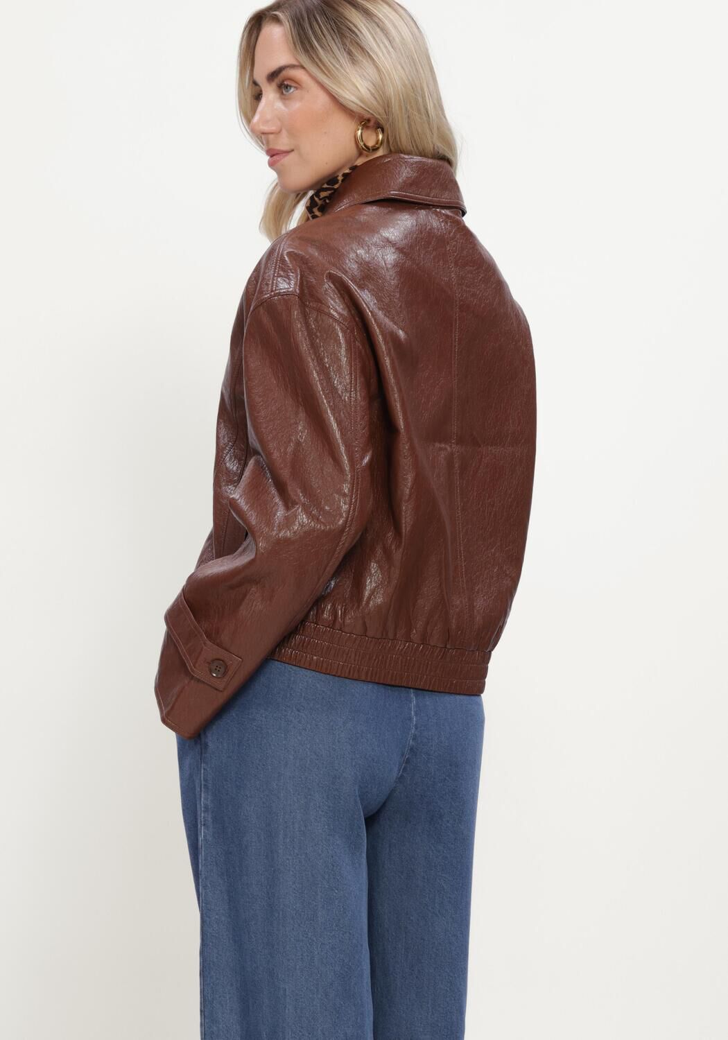 Braune SUMMUM Lederjack JACKET FAUX LEATHER - large