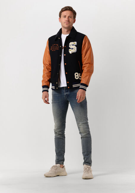 Blaue SCOTCH & SODA Jack WOOL + LEATHER COLLEGE JACKET - large
