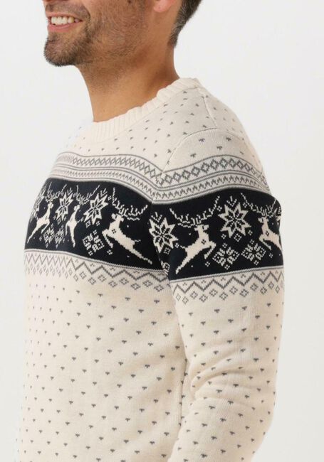 Weiße SELECTED HOMME Pullover SLHNEWDEER LS KNIT CREW NECK W - large