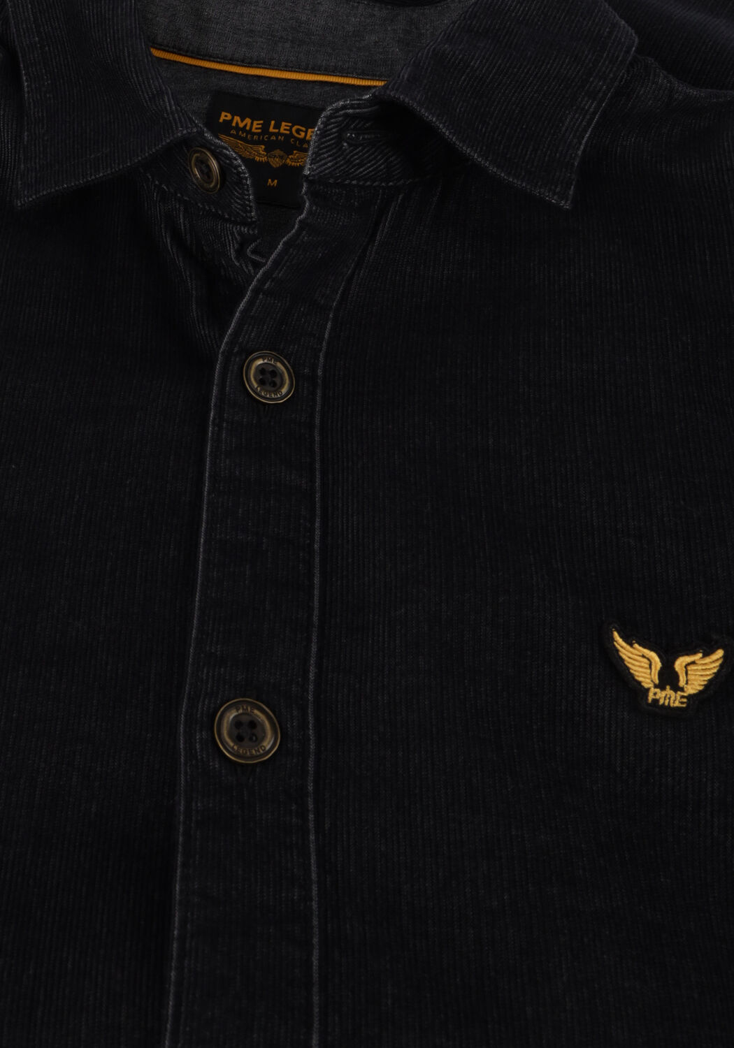 Schwarze PME LEGEND Hemden LONG SLEEVE SHIRT FINE CORD - large