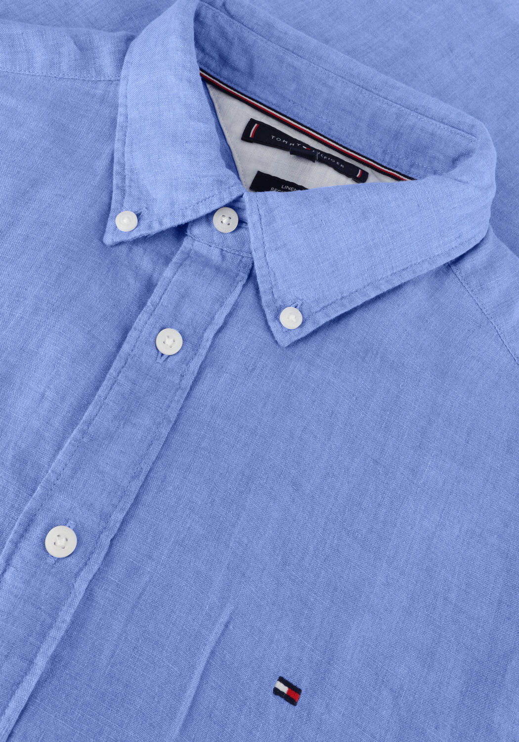 Blaue TOMMY HILFIGER Casual-Oberhemd PIGMENT DYED LINEN RF SHIRT S/S - large