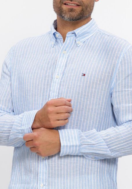 Hellblau TOMMY HILFIGER Casual-Oberhemd LINEN BENGAL STRIPE RF SHIRT - large