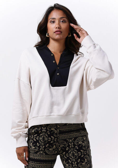 Beige 10DAYS Pullover BUTTONED BIB SWEATER - large