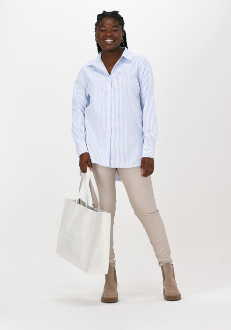 Blaue NEO NOIR Blusen MARGIT DOUBLE STRIPE SHIRT - large