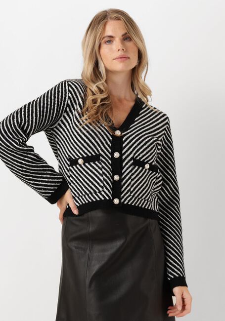 Schwarze Y.A.S. Strickjacke YASCHARLA LS SEQUIN KNIT CARDIGAN - large