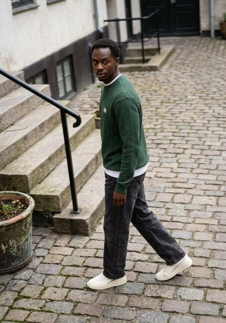 Dunkelgr&uuml;n CALVIN KLEIN Pullover LS WAFFLE BADGE CREWNK TEE - large