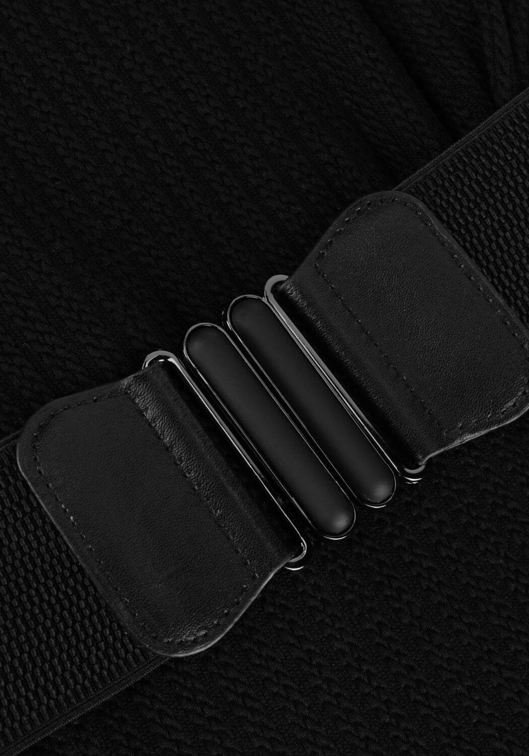 Schwarze NOBELL Minikleid MAXIM GIRLS CABLE JERSEY SKATER DRESS+BELT BLACK - large