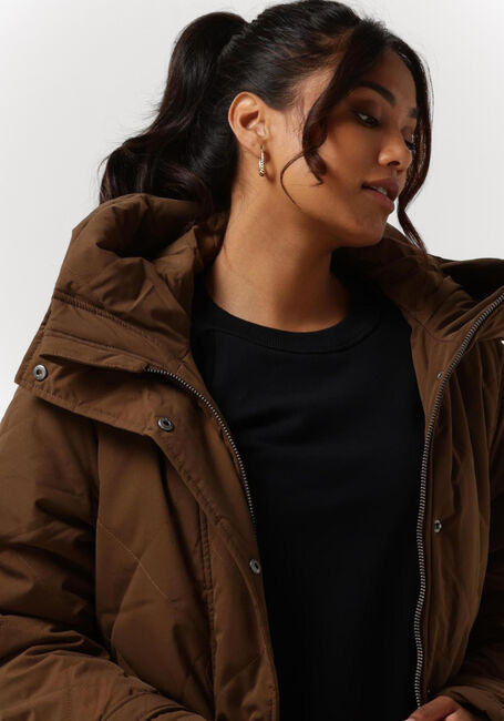 Braune OBJECT Wattierte Jack KATIE LONG COAT - large