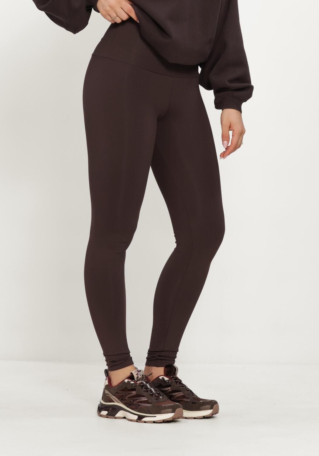 Braune DEBLON SPORTS Hosen CLASSIC LEGGINGS HIGH WAISTBAND - large