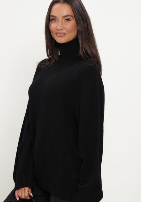 Schwarze SIMPLE Rollkragenpullover KNIT-BASE-VISC-26-3 - large