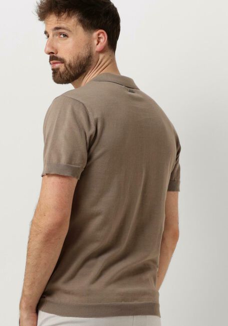 Taupe PURE PATH Polo-Shirt KNIT POLO WITH CHESTPRINT - large