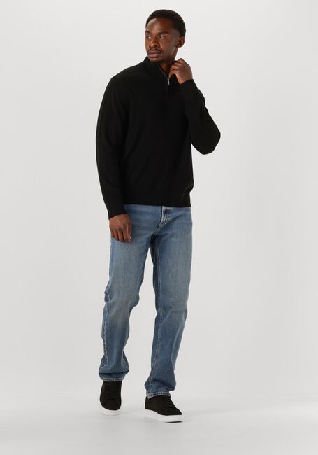 Schwarze CALVIN KLEIN Pullover LS 100% MERINO QZ 14GG - large