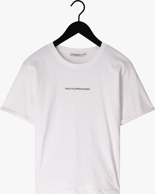 Weiße MSCH COPENHAGEN T-shirt TERINA ORGANIC SMALL LOGO TEE - large