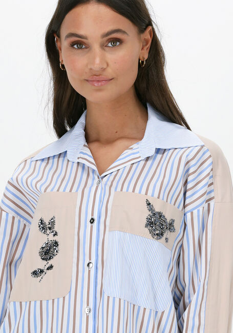 Hellblau ACCESS Blusen SHIRT WITH COMBO OF STRIPES AND EMBROIDERY - large