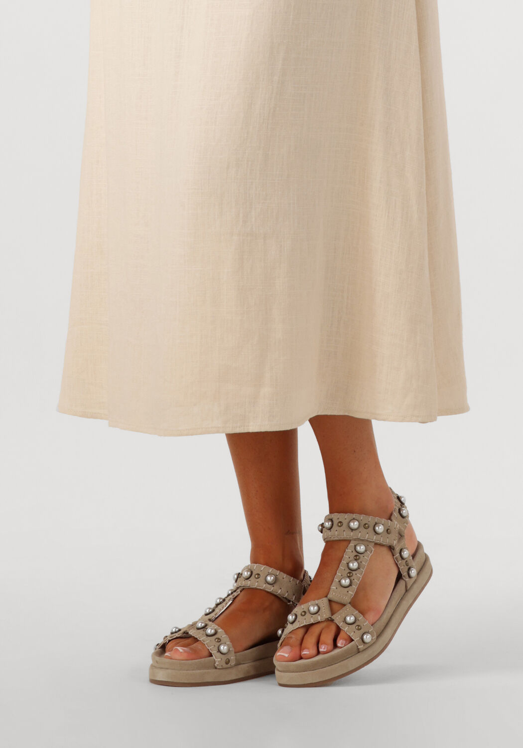 Beige BLASZ Flache Sandalen SARAN-14 - large