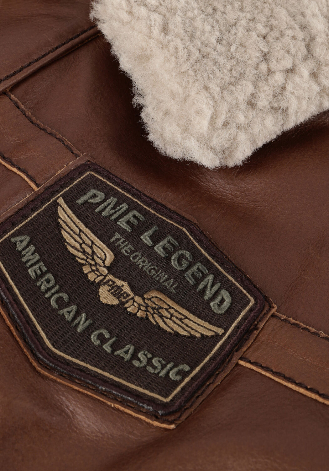 Braune PME LEGEND Lederjack BOMBER JACKET HUDSON BUFF LEATHER - large