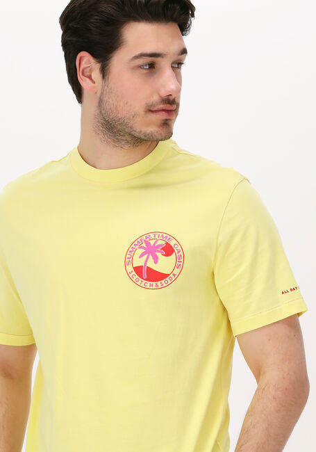 Gelbe SCOTCH & SODA T-shirt LOGO GRAPHIC JERSEY T-SHIRT IN ORGANIC COTTON - large