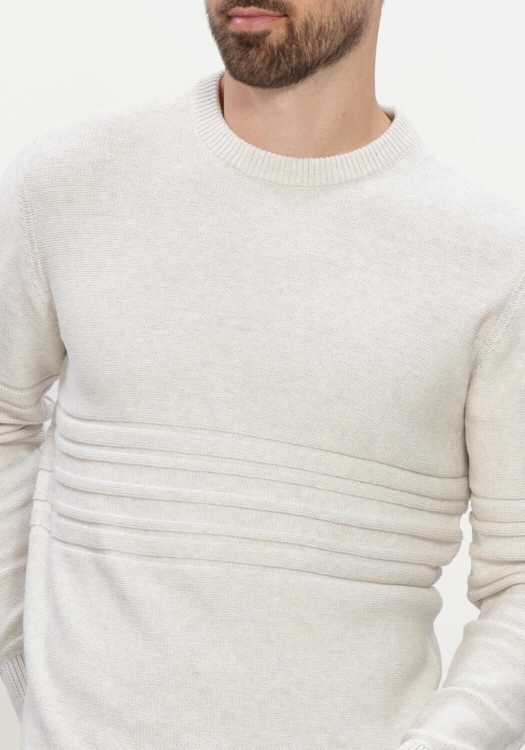 Ecru GENTILUOMO Pullover ROUND NECK LS - large