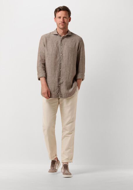 Braune PROFUOMO Casual-Oberhemd SHIRT X-CUTAWAY SC LINNEN - large