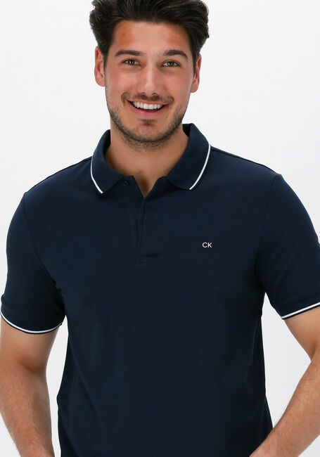 Dunkelblau CALVIN KLEIN Polo-Shirt STRETCH PIQUE TIPPING SLIM POLO - large