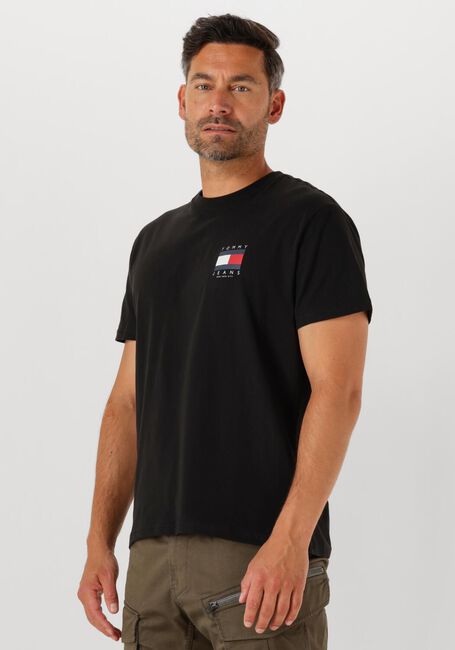 Schwarze TOMMY JEANS T-shirt TJM REG FLAG GRAPH BCKORINT T EXT - large