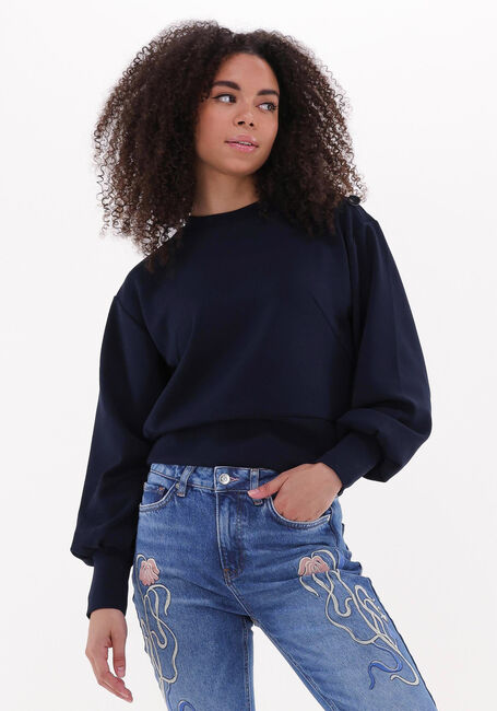 Dunkelblau SCOTCH & SODA Sweatshirt LOOSE FIT BUTTON SHOULDER CREWNECK - large