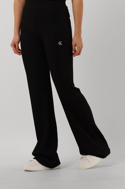 Schwarze CALVIN KLEIN Schlaghose ELONGATED RIB PANTS - large