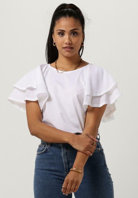 Weiße SUMMUM Top TOP BUTTERFLY SLEEVES COTTON SINGLE JERSEY - large