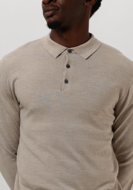 Beige PROFUOMO Polo-Shirt POLO LONG SLEEVE - large