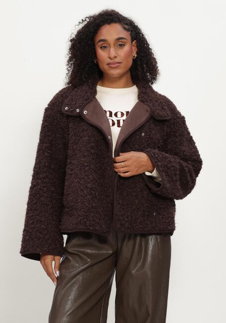 Braune OBJECT Teddy-Jacke OBJIDUNA SHORT JACKET - large