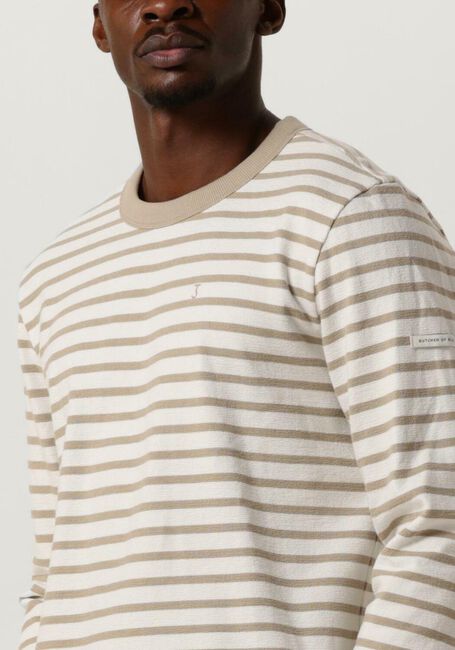 Beige BUTCHER OF BLUE Pullover GASPARD STRIPE CREW - large