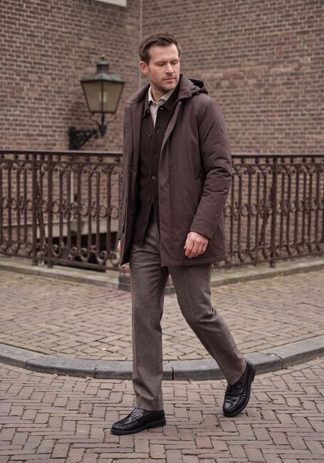Braune PROFUOMO Parkas OUTERW RAINCOAT MAGN - large