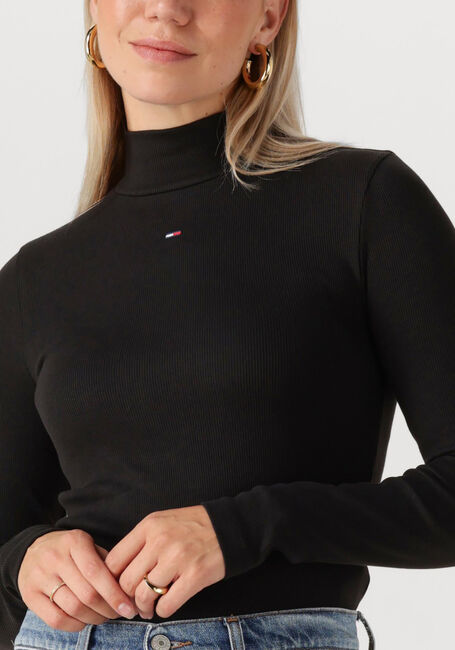 Schwarze TOMMY JEANS Rollkragenpullover TJW ESSENTIAL MOCK NECK - large