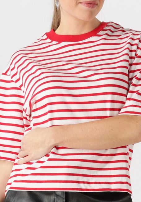 Rote CATWALK JUNKIE T-shirt STRIPED LOOSE FIT TSHIRT - large