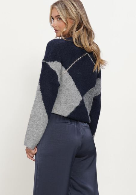 Dunkelblau NEO NOIR Pullover INGA CHECK FLUFF KNIT BLOUSE - large