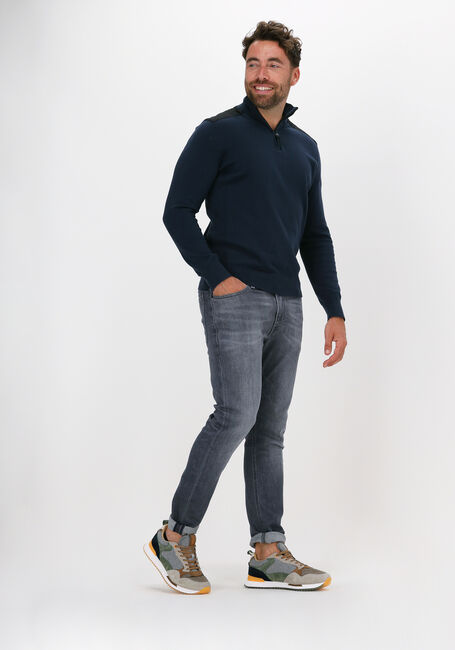 Blaue CALVIN KLEIN Pullover MIX MEDIA QUARTER ZIP - large