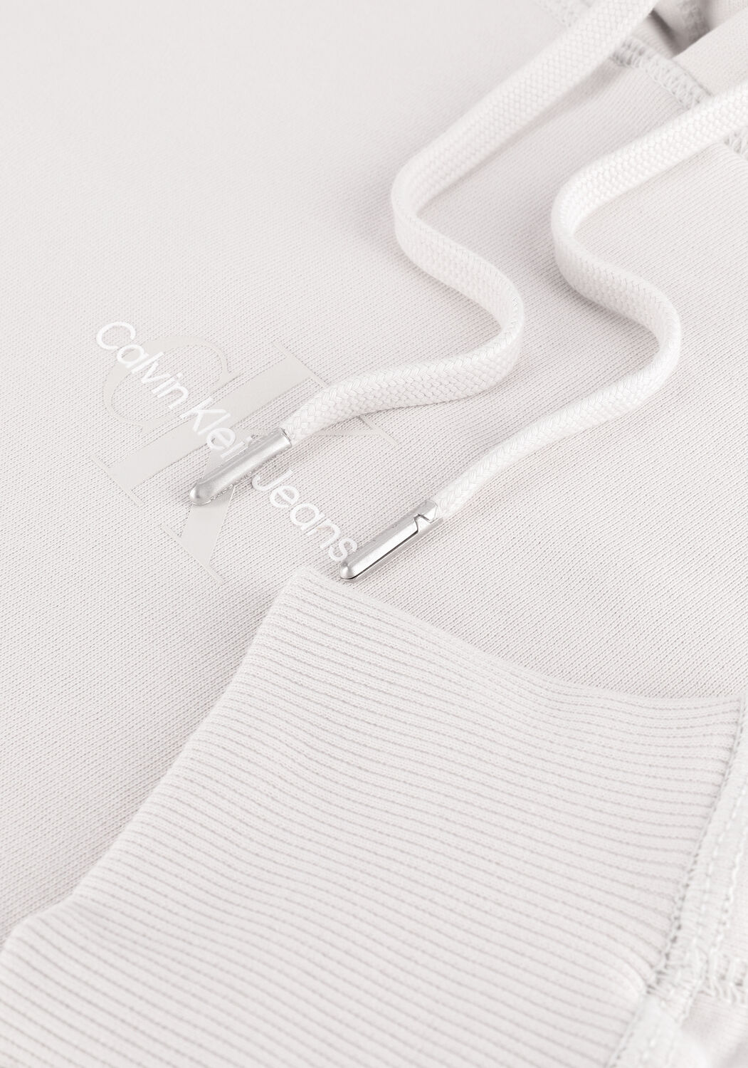 Hellgrau CALVIN KLEIN Sweatshirt MONOGRAM LOGO HOODIE - large