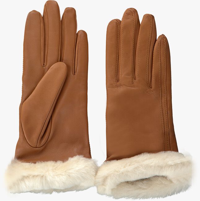 Cognacfarbene UGG Handschuhe CLASSIC LEATHER SMART GLOVE - large