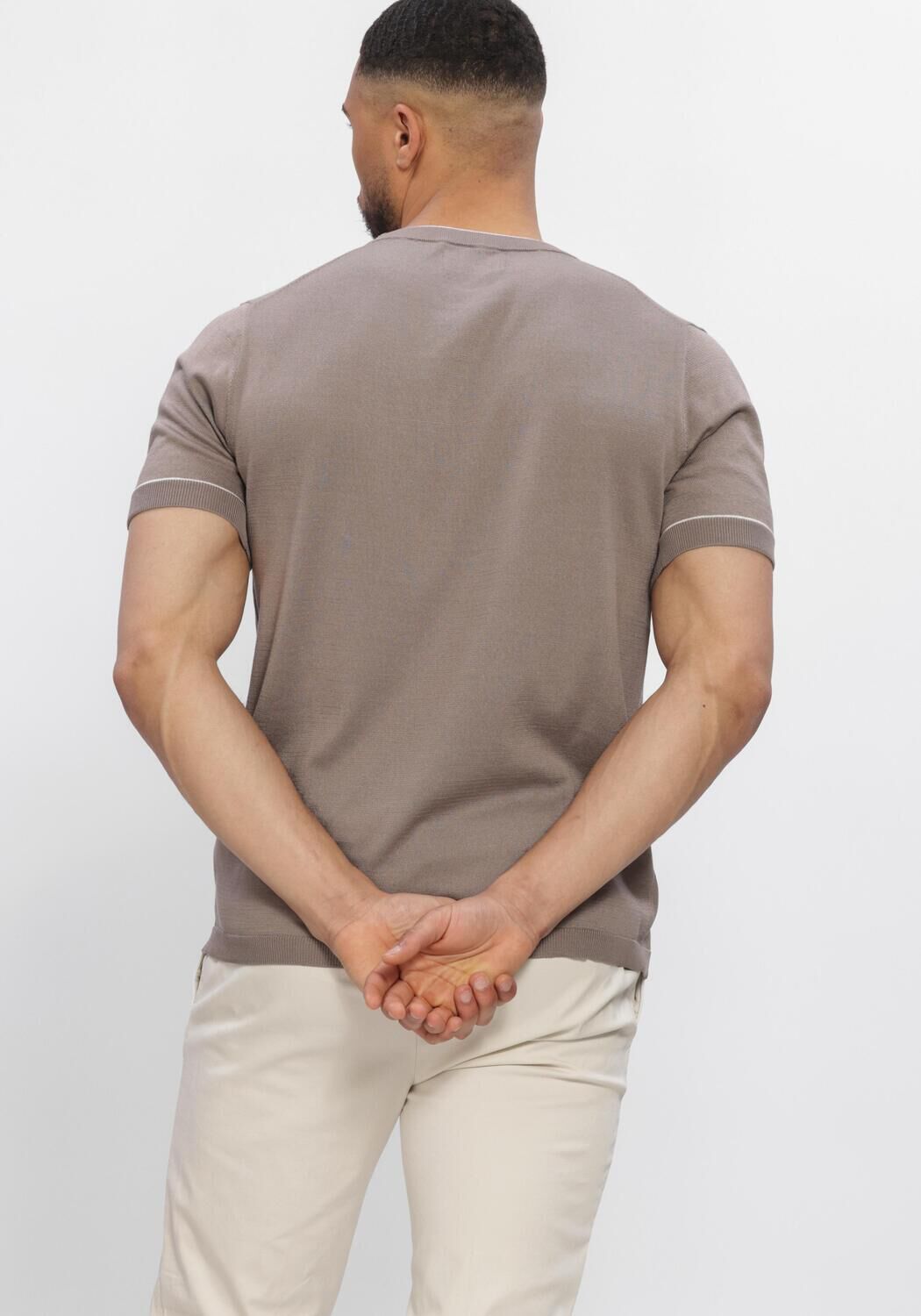 Taupe STEFANO LAURAN Polo-Shirt T-SHIRT BROR - large