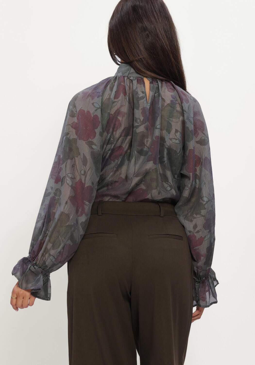 Graue MSCH COPENHAGEN Blusen MSCHJAQUELINA TOP AOP - large