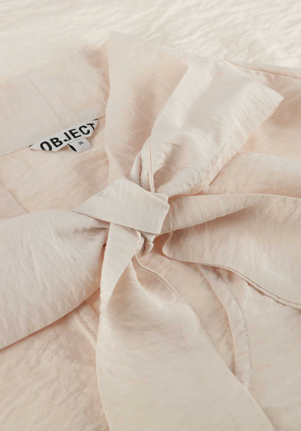 Creme OBJECT Blusen OBJJACIRA L/S RE BOW SHIRT - large