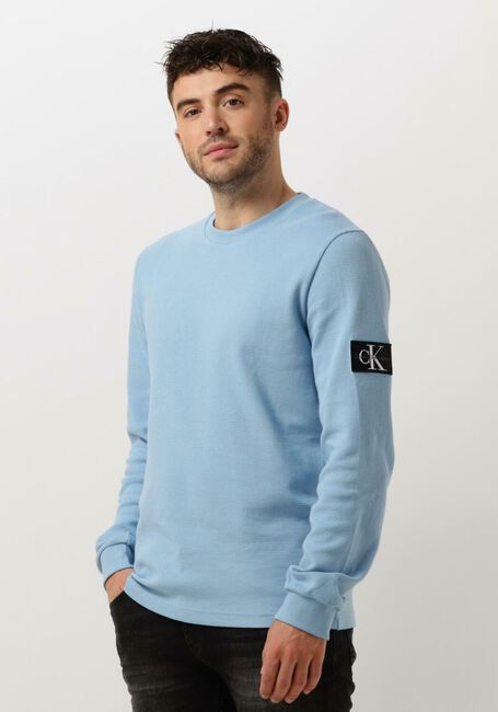 Hellblau CALVIN KLEIN Pullover BADGE WAFFLE LS TEE - large