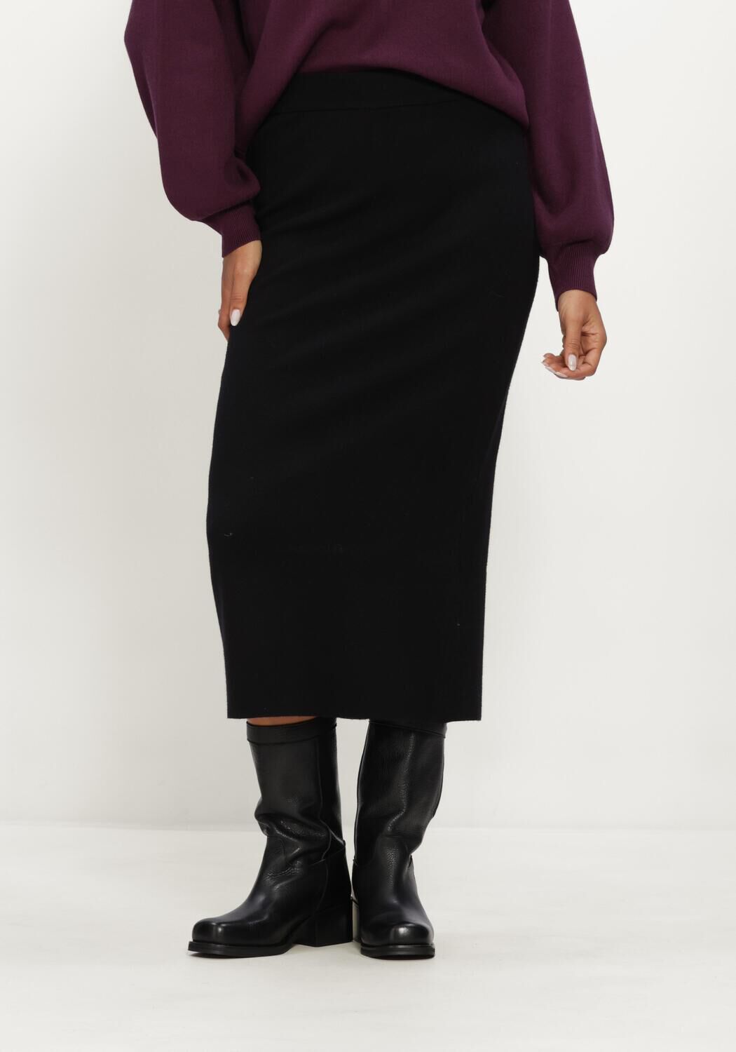 Schwarze MSCH COPENHAGEN Midirock MSCHAGATHA EAST HW SKIRT - large