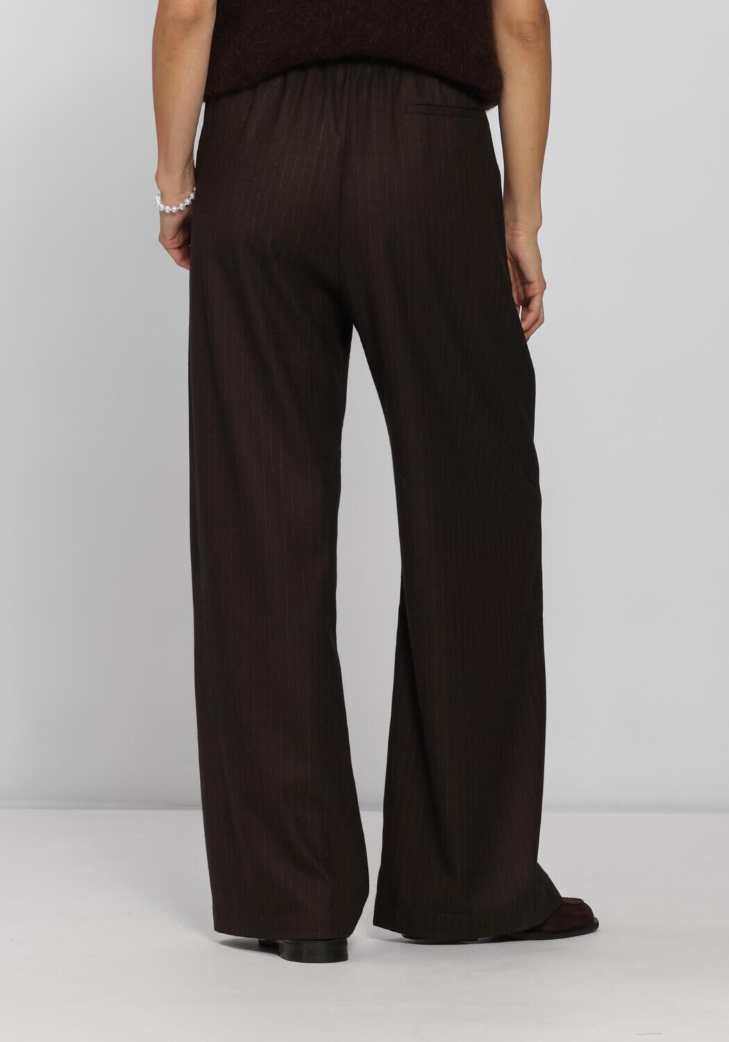 Braune BY-BAR Weite Hose PELLE PINSTRIPE PANTS - large